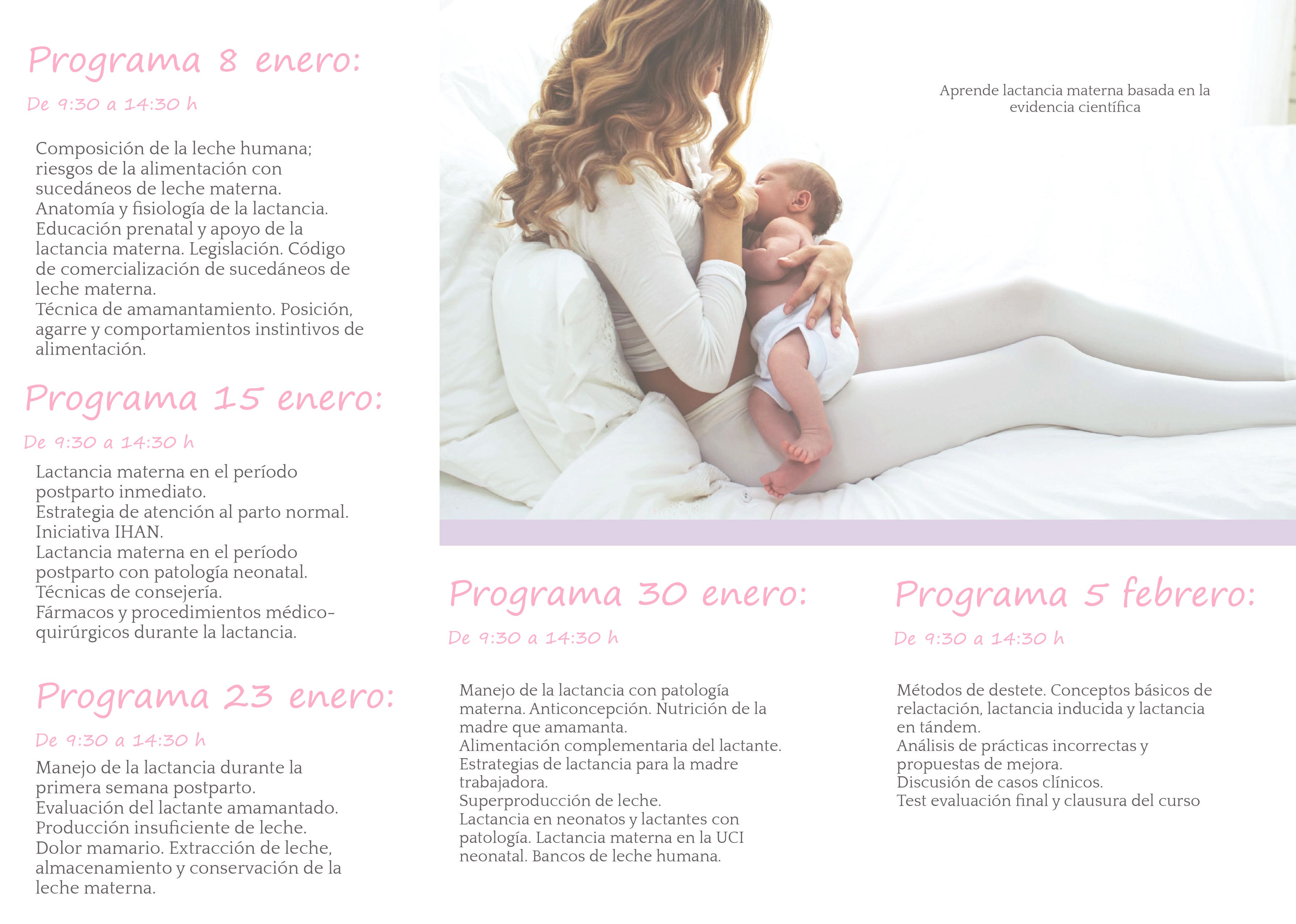 Curso lactancia materna profesionales sanitarios Alicante